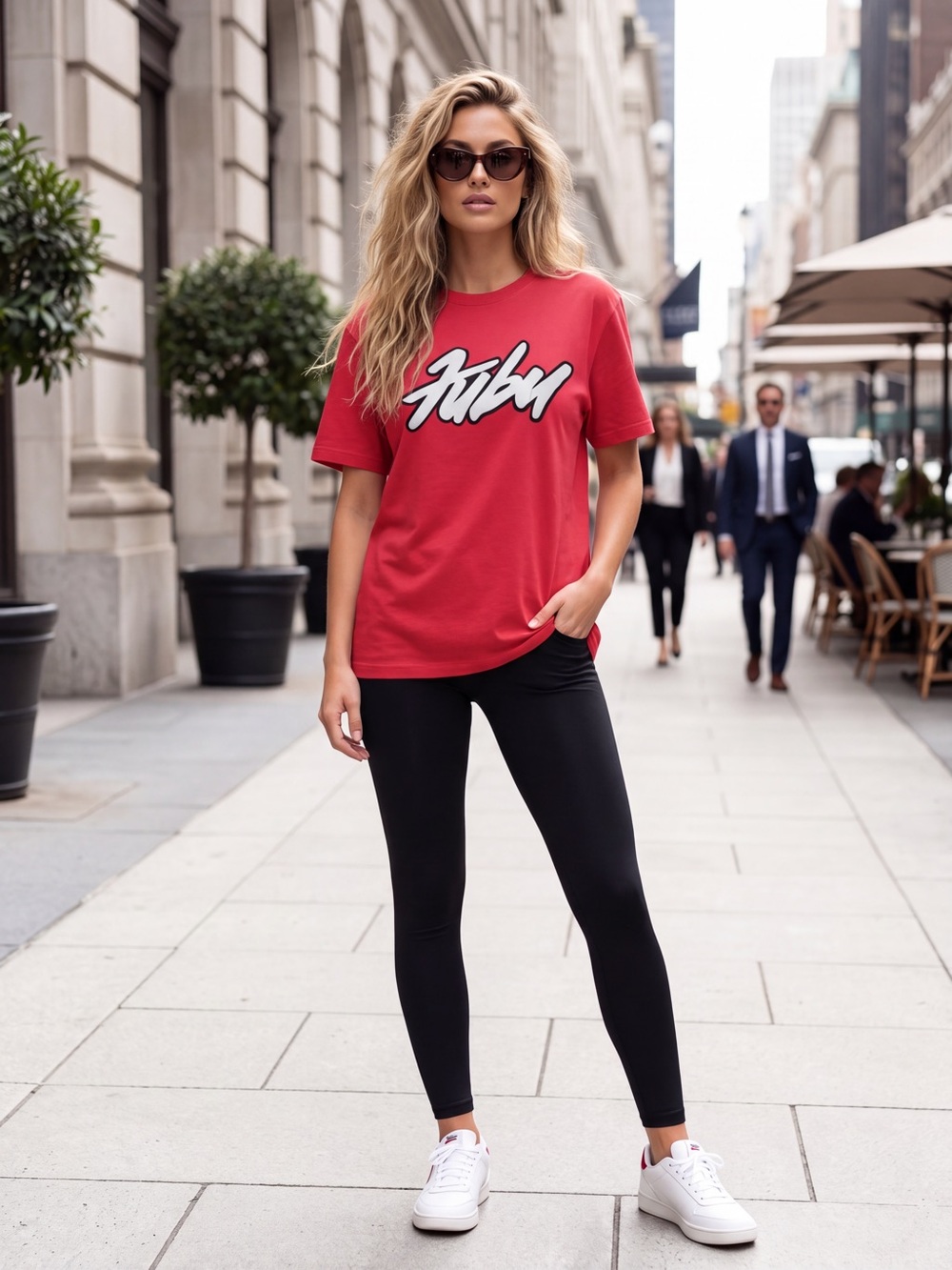 Fubu Graphic Crewneck T-Shirt in Red